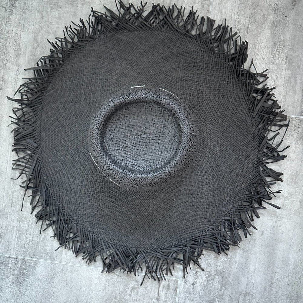 J. CREW FRAYED EDGE RAFFIA BEACH HAT Size S/M - Picture 5 of 8